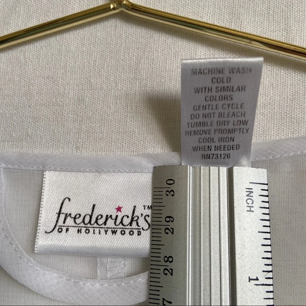 VINTAGE • Frederick’s of Hollywood 2010s white Sheer Lace Robe Cottagecore L - Picture 5 of 7